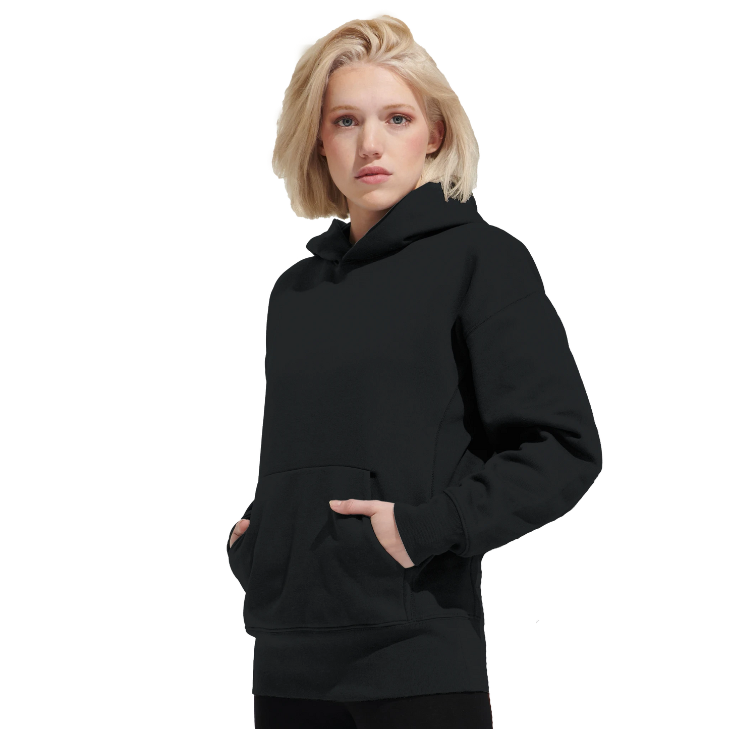 The Cold Doesn't Break Us Oversized Hoodie i Black – dame forfra med lommer – Nordic Hoodies