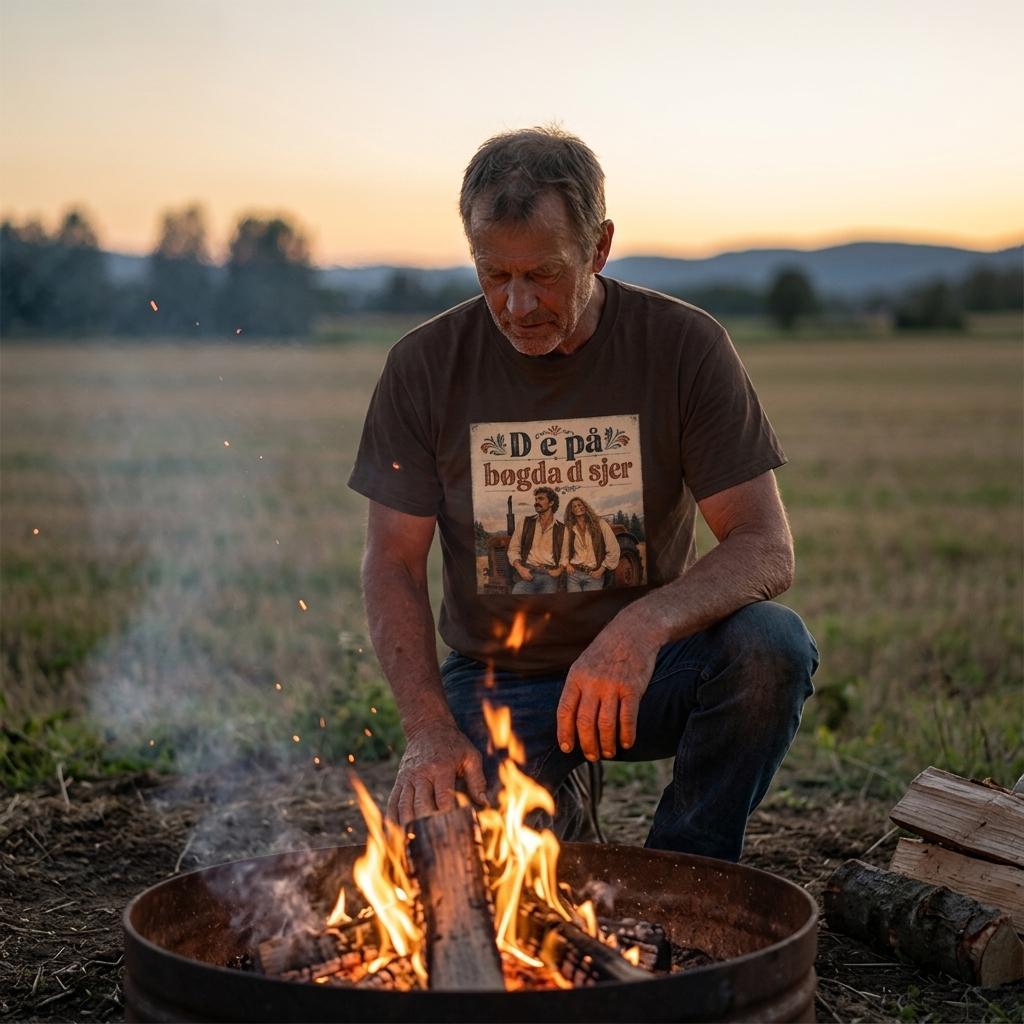 "D e´på bøgda d skjer" - Unisex T-shirt med rund hals