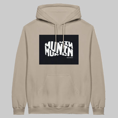 Munin Hoodie i Cement – flat lay forfra – Nordic Hoodies