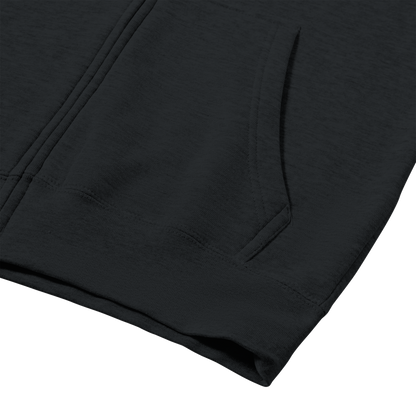 Café Valhall Zip Hoodie i Black – flat lay forfra – Nordic Hoodies