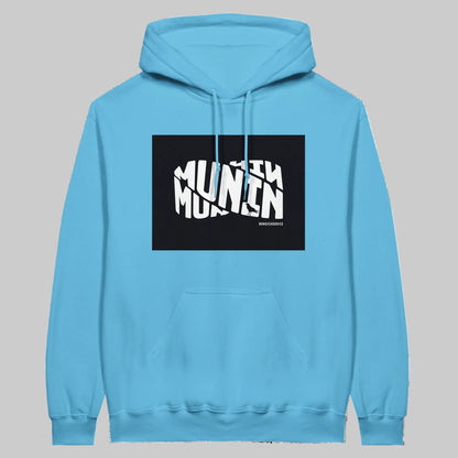 Munin Hoodie i Sky – flat lay forfra – Nordic Hoodies